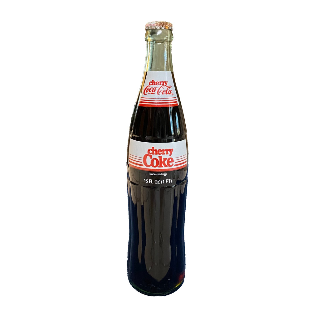 VTG 1985 Cherry Coke Sealed Full Original Unopened Glass Coca Cola 16 oz Bottle